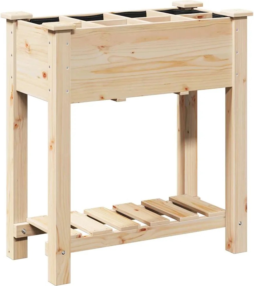 vidaXL Vază pentru Grădină Bej 71 x 37 x 76,5 cm Lemn de Brad Solid