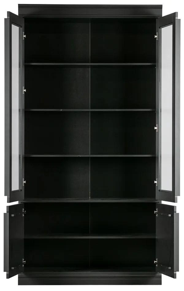 Vitrină neagră din lemn de pin 110x215x44 cm Organize – WOOOD