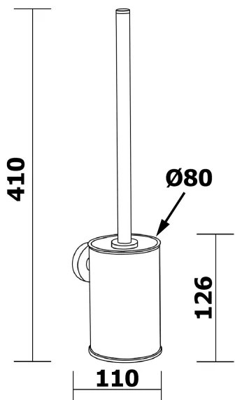 Perie de toaletă de perete Aqualine SAMBA negru