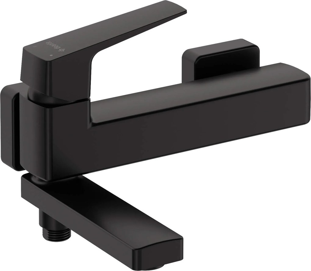 Baterie pentru cada, montare pe perete, negru, pipa plianta, Deante Blur Negru