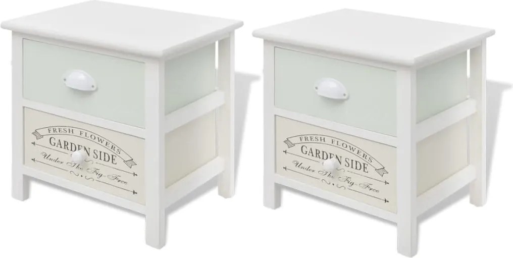 vidaXL Noptiere în stil franțuzesc, 2 buc, lemn