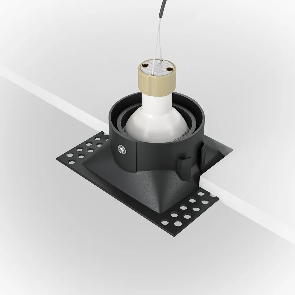 Spot incastrabil design tehnic Dot negru 11,2x11,2cm
