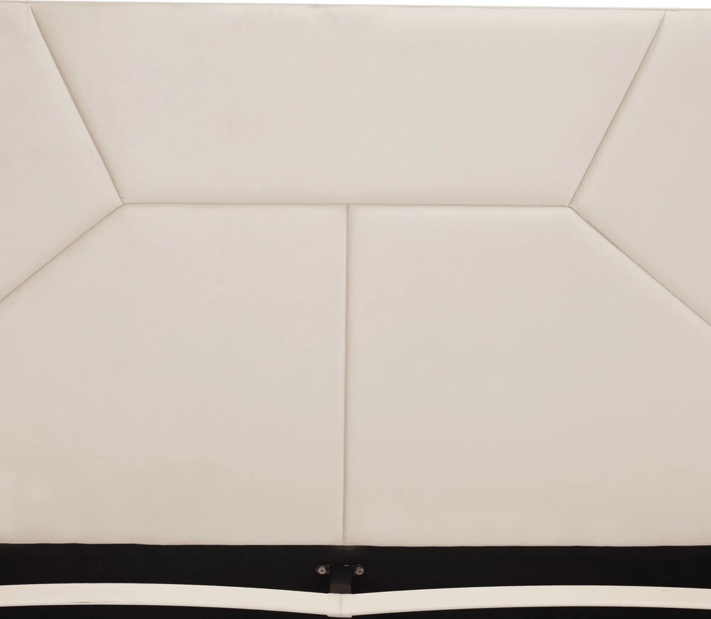 Pat cu somieră şi iluminare LED, 160x200, ţesătură Velvet bej, ALTESA