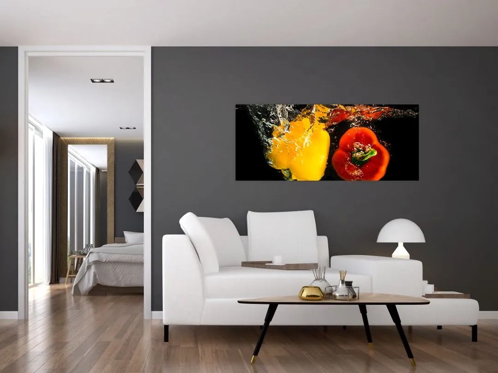 Tablou - ardei în apă (120x50 cm)