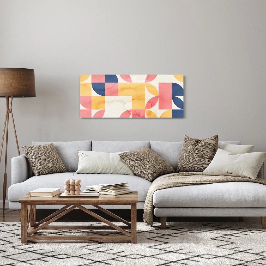 Tablou - Abstracție cu modele retro (120x50 cm)
