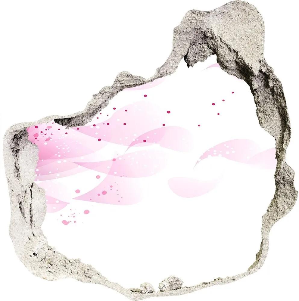 Fototapet 3D gaură în perete Floare roz