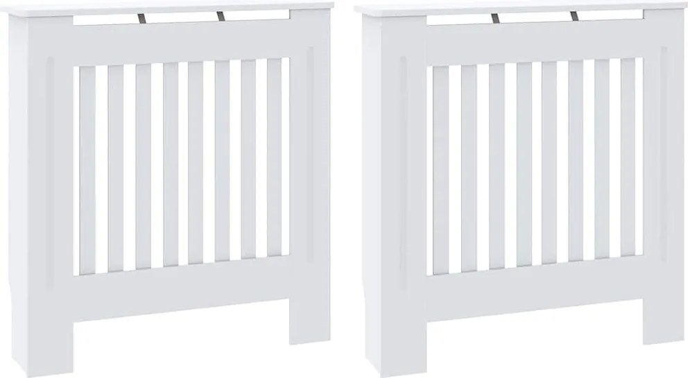 vidaXL Capac pentru radiator 2 pcs Alb 78 x 19 x 81,5cm Lemn compozit