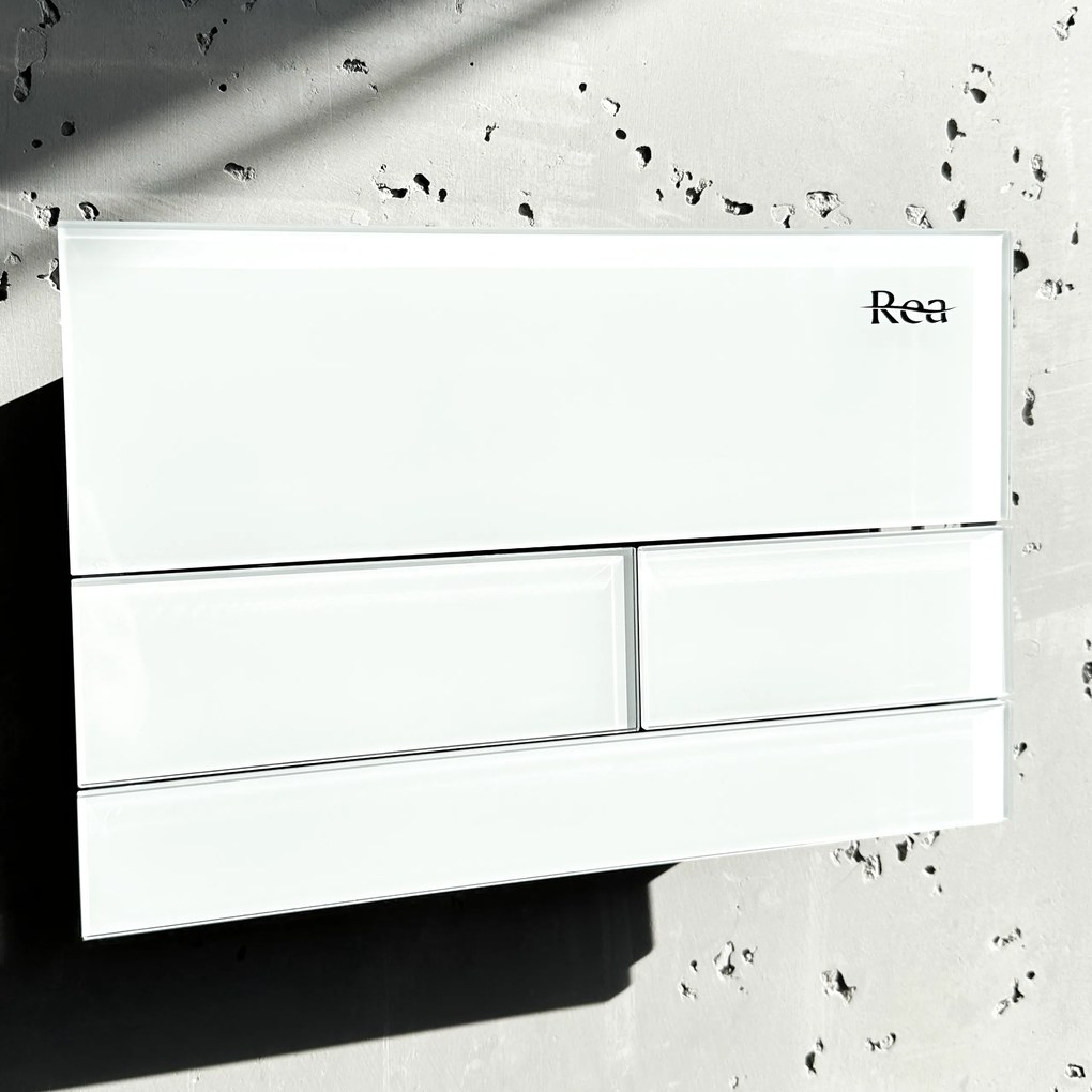 Clapeta pentru rezervor incastrat K011A-Q Rea T White Glass