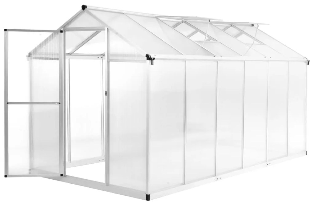 vidaXL Seră, 13,41 m³, 362x190x195 cm, aluminiu