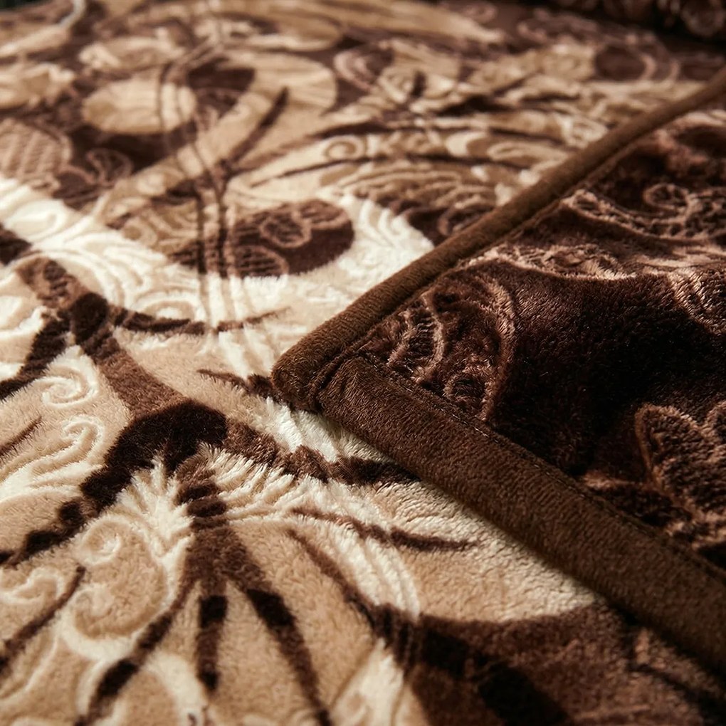 Pătură Cocolino gofrată 3D, maro închis, 200x240 cm, 2,2 kg, PGU205