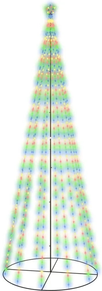 vidaXL Brad de Crăciun conic, 732 LED-uri, multicolor, 160x500 cm