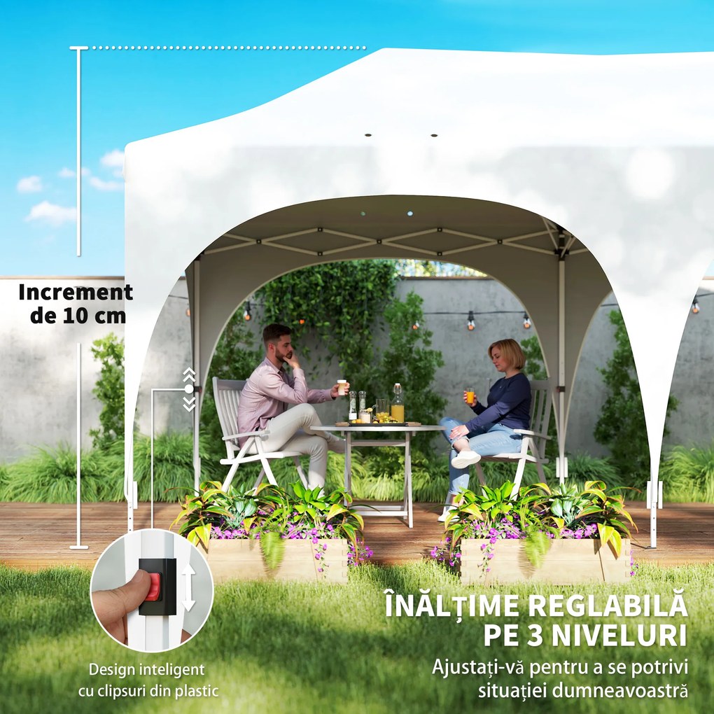 Outsunny Gazebo pliabil 3x6 m, cu pereți detașabili, saci cu nisip, geantă de transport și protecție UV30+, gri deschis/alb | Aosom Romania