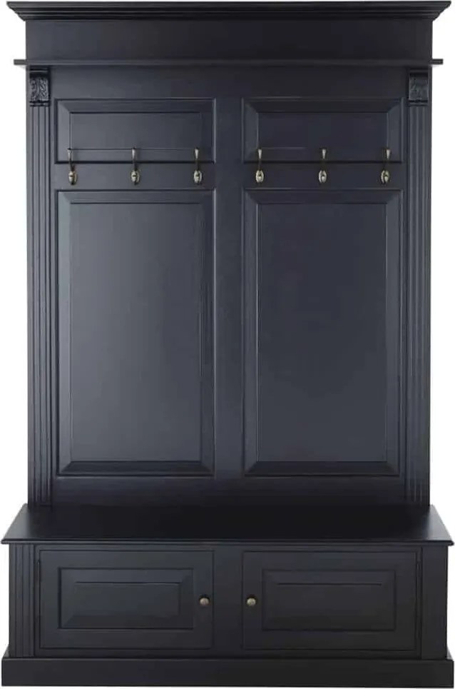 Garderobă lemn masiv gri Noir Antracit, 140 × 41 × 210 cm