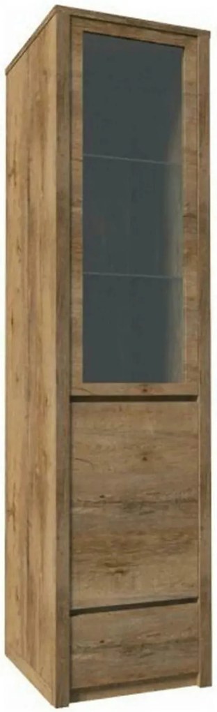 Vitrina MONTANA W1D, stejar lefkas inchis, PAL laminat/canturi PVC/sti