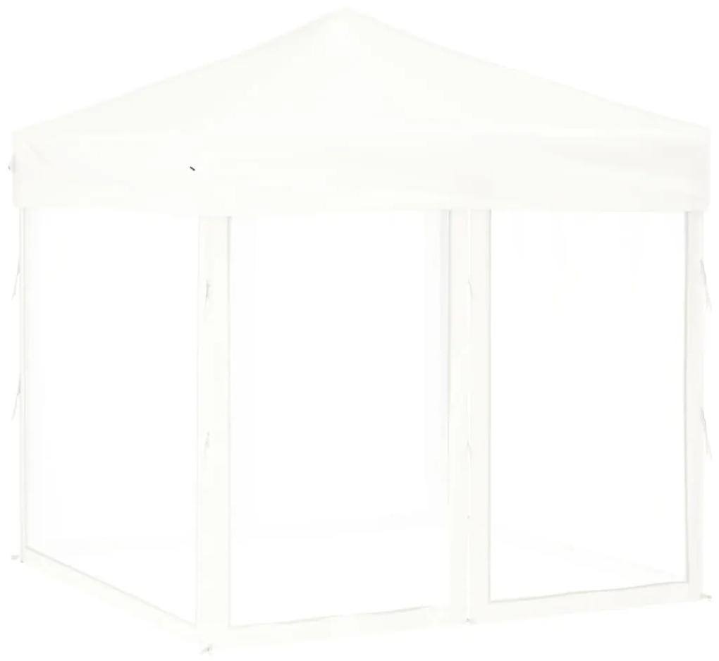 Cort pliabil pentru petrecere, pereti laterali, alb, 2x2 m Alb, 199 x 199 x 254 cm