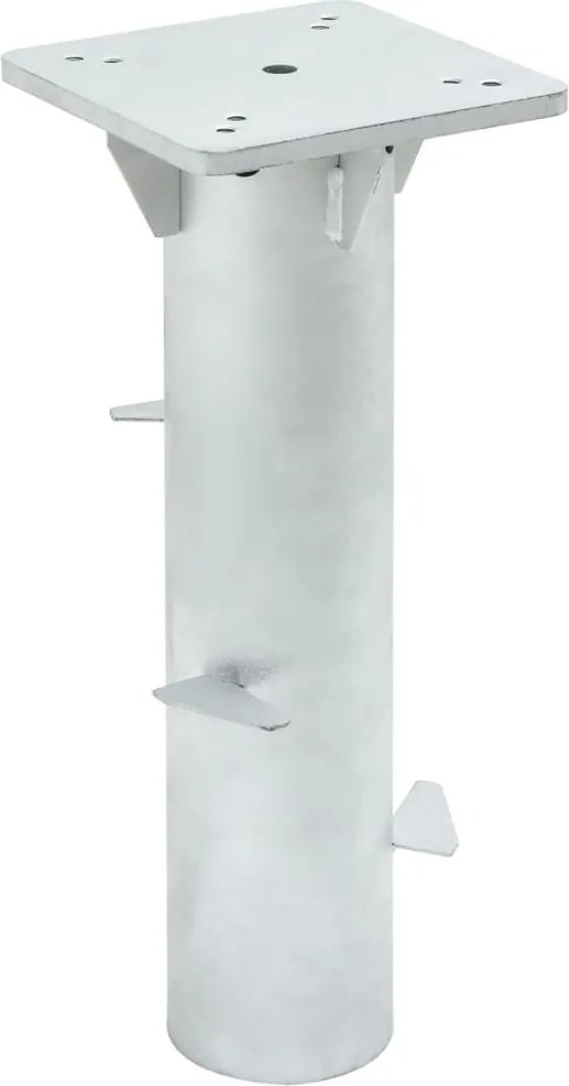 vidaXL Suport umbrelă în pământ, argintiu, 16x16x39,5 cm, oțel