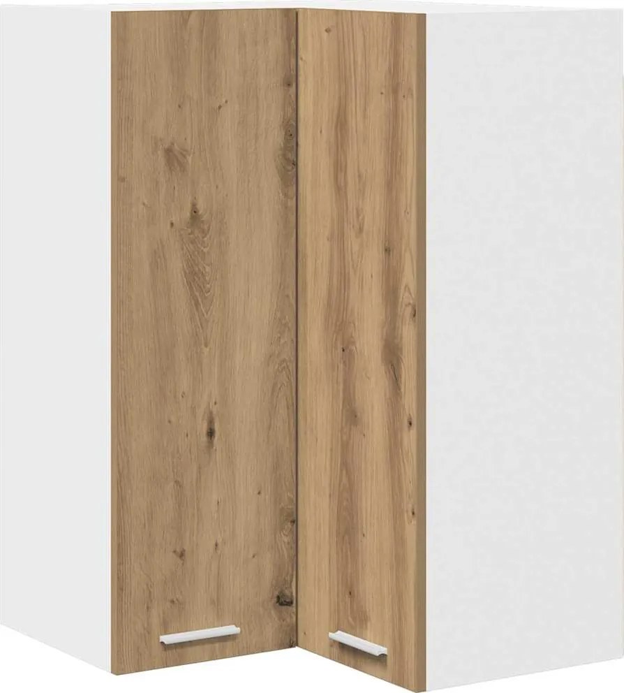 vidaXL Dulap suspendat Stejar Artisan și Alb 57 x 57 x 80 cm