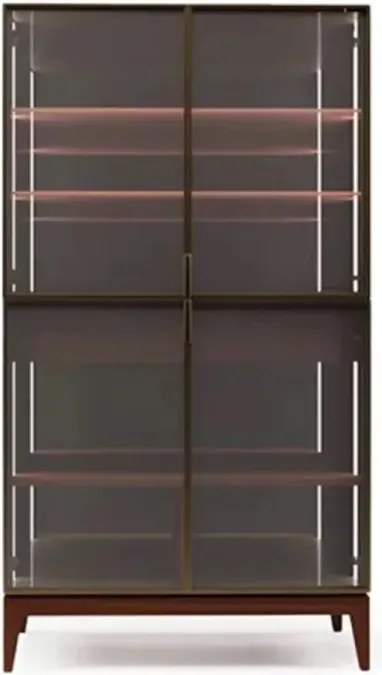 Vitrină lemn masiv Capella, 100 × 50 × 180 cm