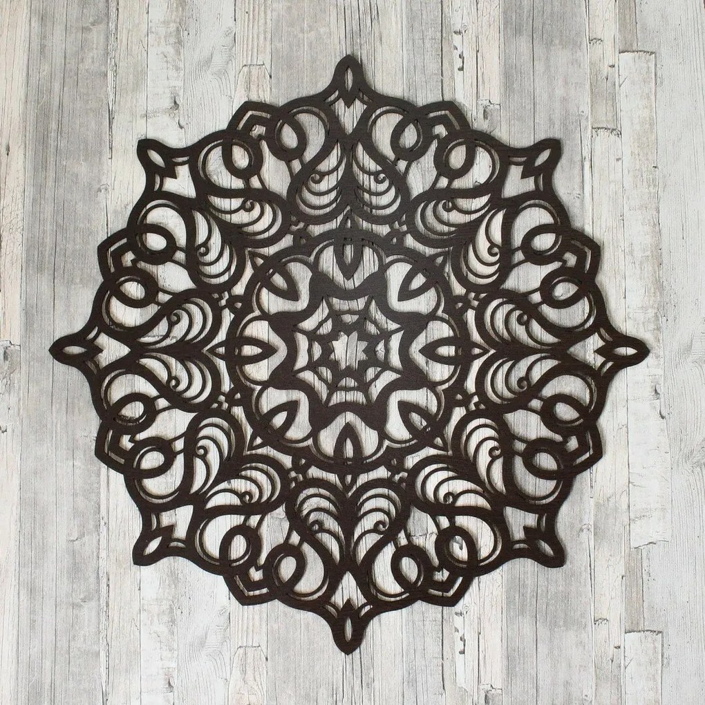 DUBLEZ | Mandala geometrică pentru perete, realizată din lemn