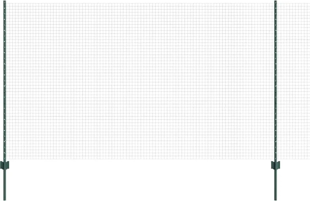 vidaXL Gard cu Stâlp Verde 1,4 x 25 m Oțel și PVC