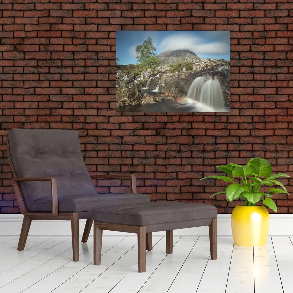 Tablou cu cascadele și munți (70x50 cm)