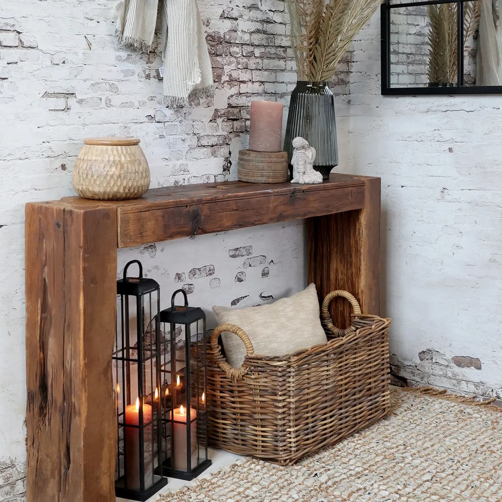 Consolă din lemn reciclat, cu aspect rustic, Grimaud