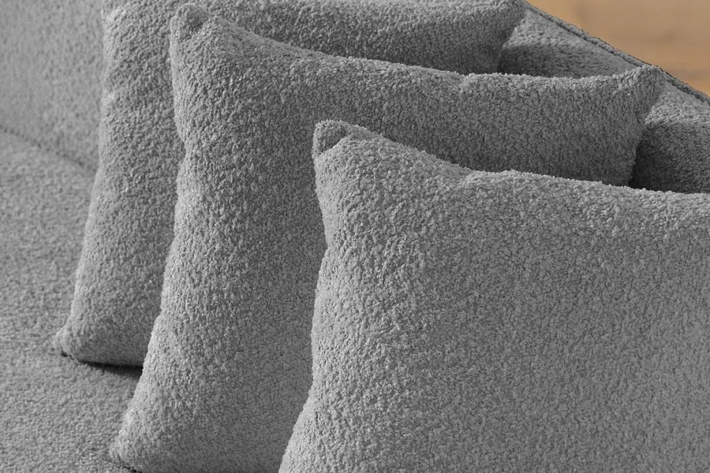 Canapea semicirculara XXL, Tesatura Boucle Gri, ATELIER L 330cm