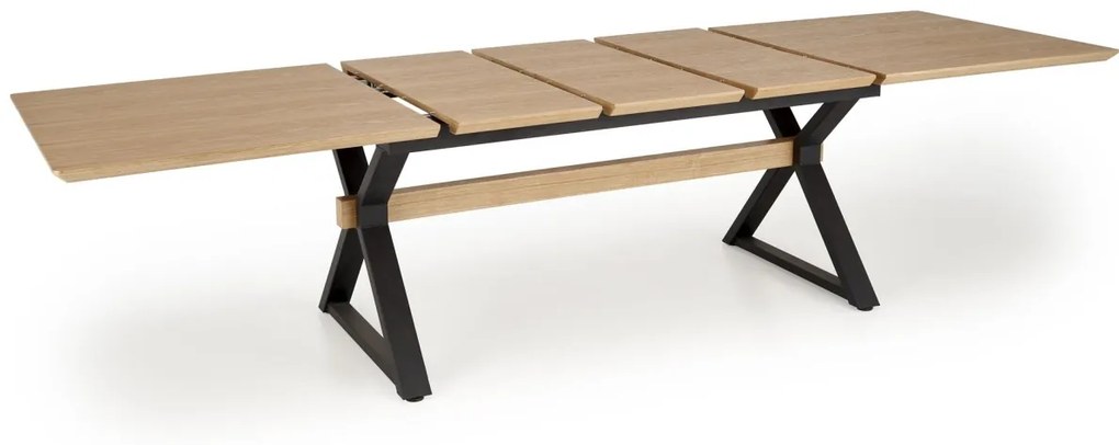 Masa extensibila Henry natur/negru L180-300 cm