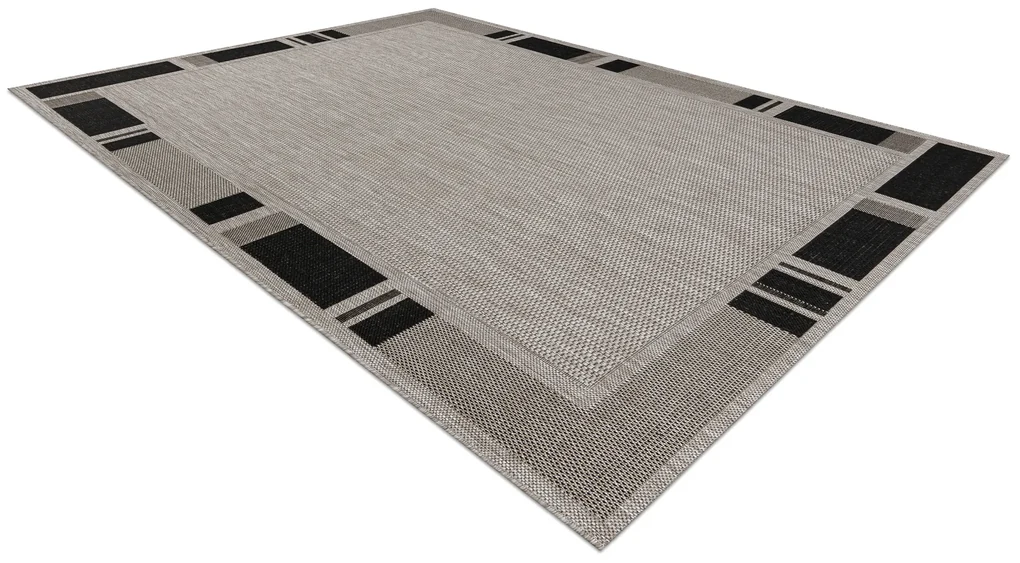 Covor sisal Floorlux 20195 argintiu  si negru