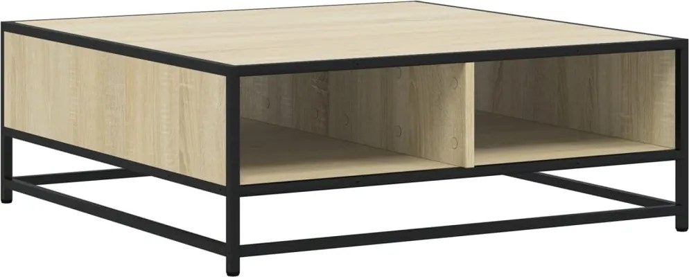 vidaXL Măsuță de cafea stejar sonoma 80x80x30 cm lemn prelucrat/metal