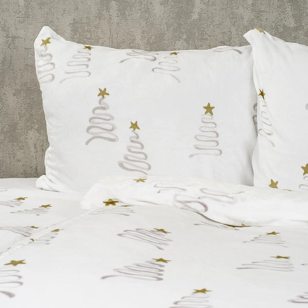Lenjerie de pat din microflanel 4Home Christmas tree, 160 x 200 cm, 70 x 80 cm