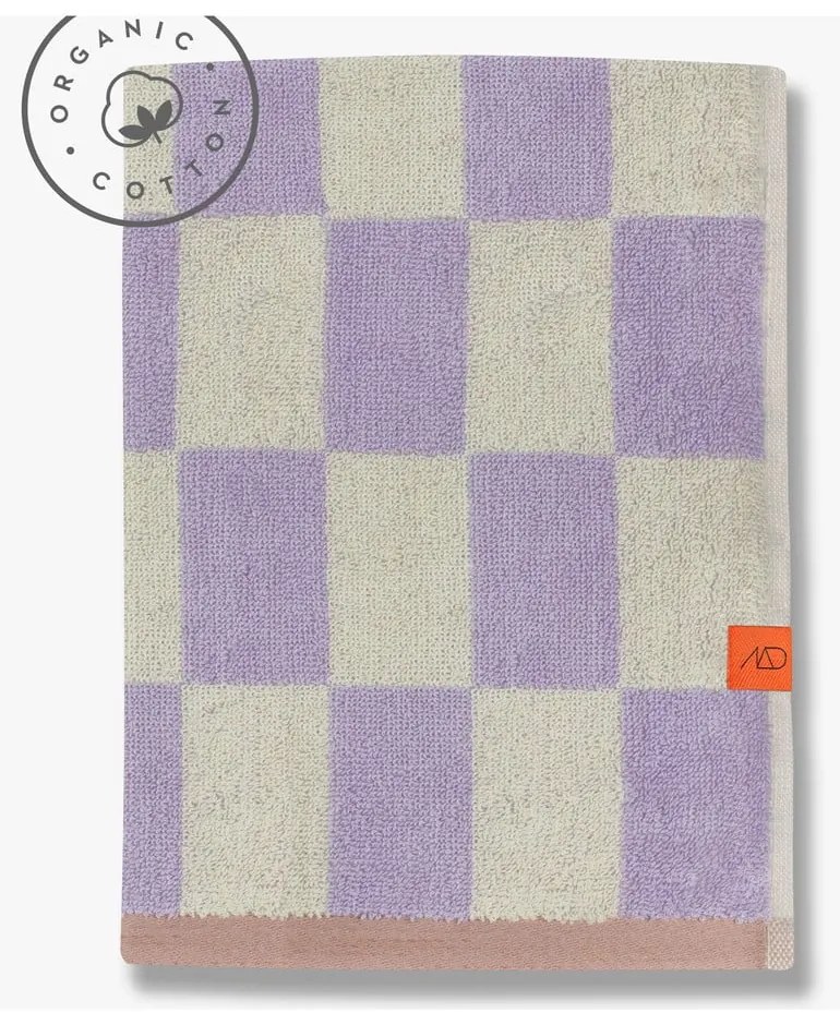 Prosop galben deschis/mov din bumbac organic 70x133 cm Retro – Mette Ditmer Denmark