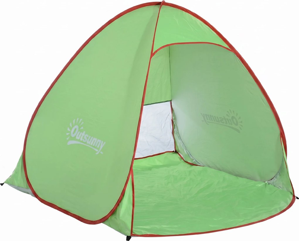 Outsunny Cort pentru Plajă cu Protecție UV 30+, Fereastră și Geantă de Transport, 200x150x119 cm, Verde | Aosom Romania
