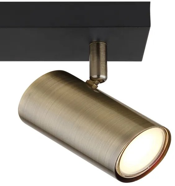 Spot ROBBY 3xGU10/35W/230V negru/alamă Globo 57911-3M