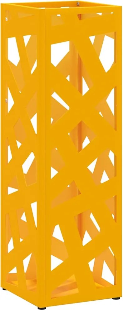 vidaXL Suport pentru umbrele Muștar 15,5 x 15,5 x 49 cm Metal