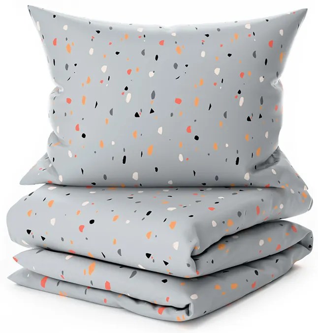 Lenjerie de pat din bumbac pentru patut PINTURA gri Dimensiunile lenjeriei: 45 x 65 cm | 90 x 135 cm