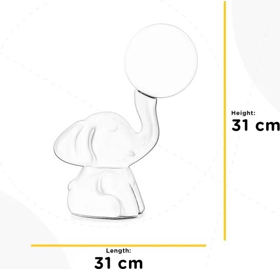 ONLI - Lampă de masă PORCELLANA 1xG9/6W/230V 31 cm elefant