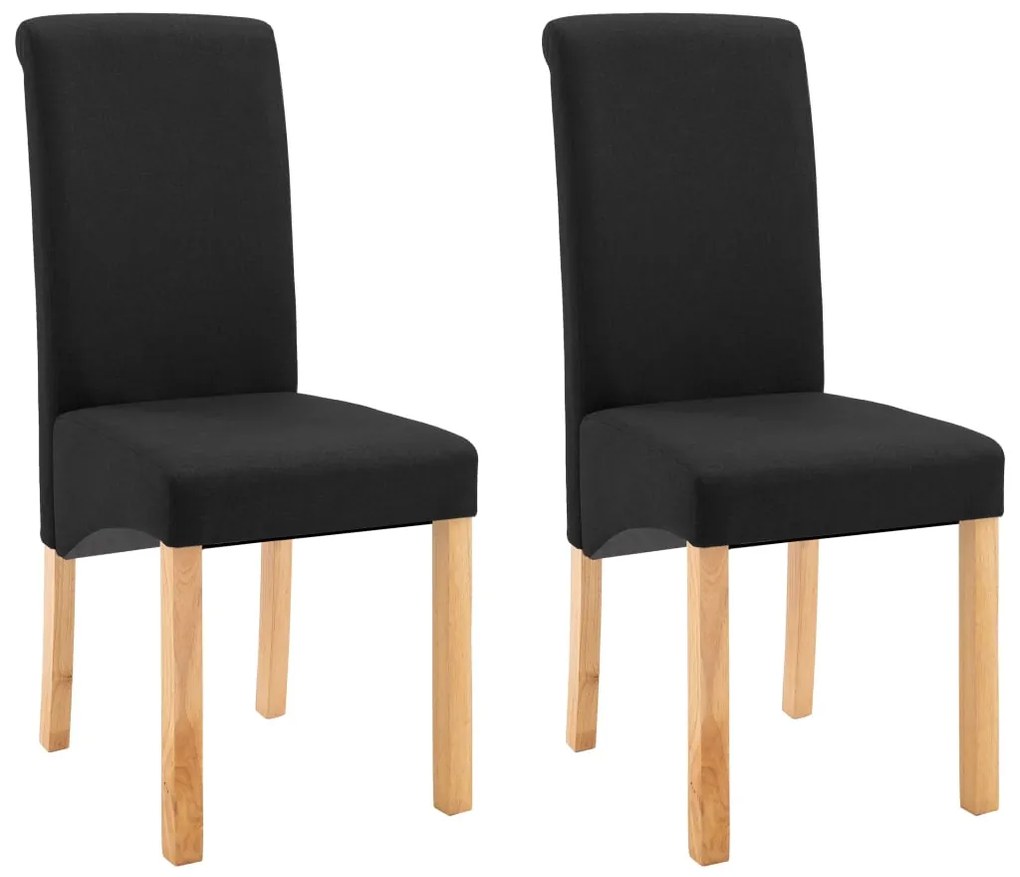 249031 vidaXL Scaune de bucătărie, 2 buc. negru, textil