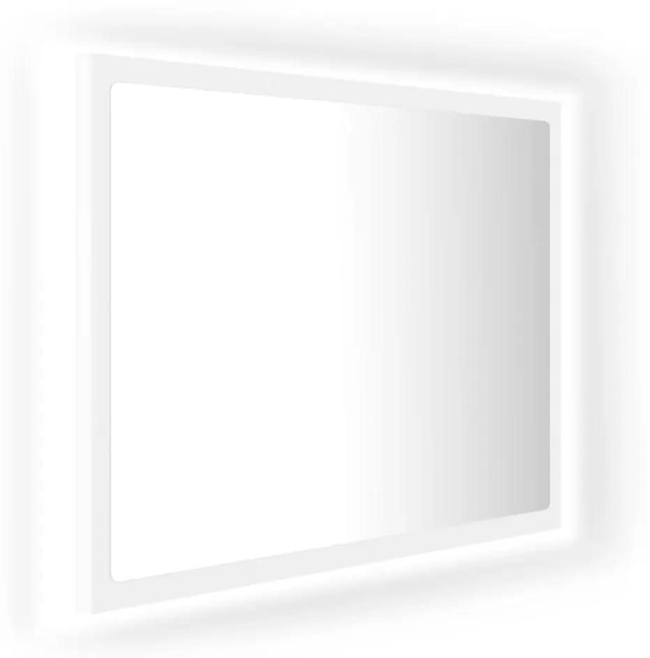 804916 vidaXL Oglindă de baie cu LED, alb, 60x8,5x37 cm, acril