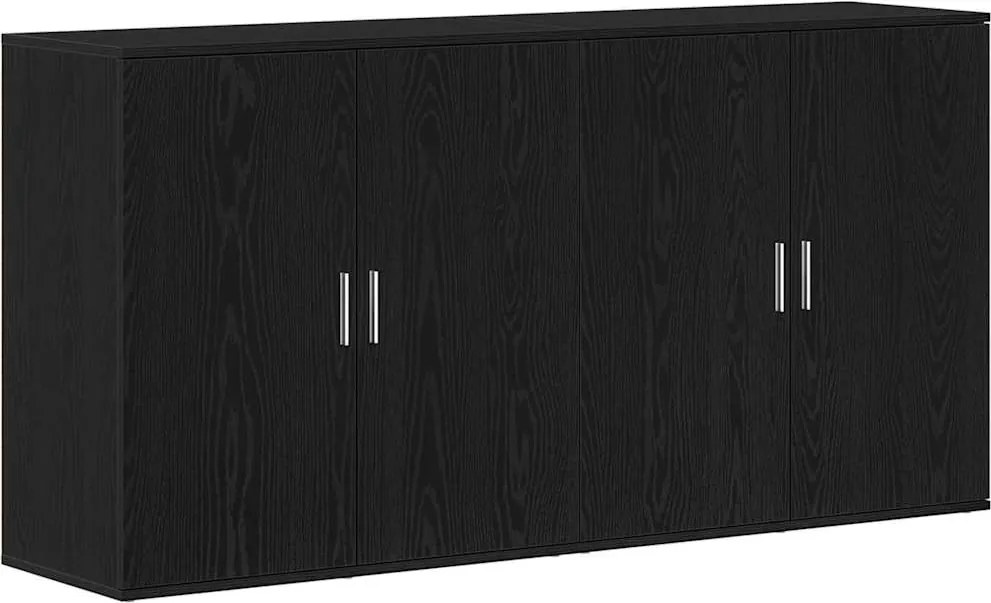 vidaXL Bufet 2 pcs Stejar Negru 79 x 38 x 80 cm Lemn compozit