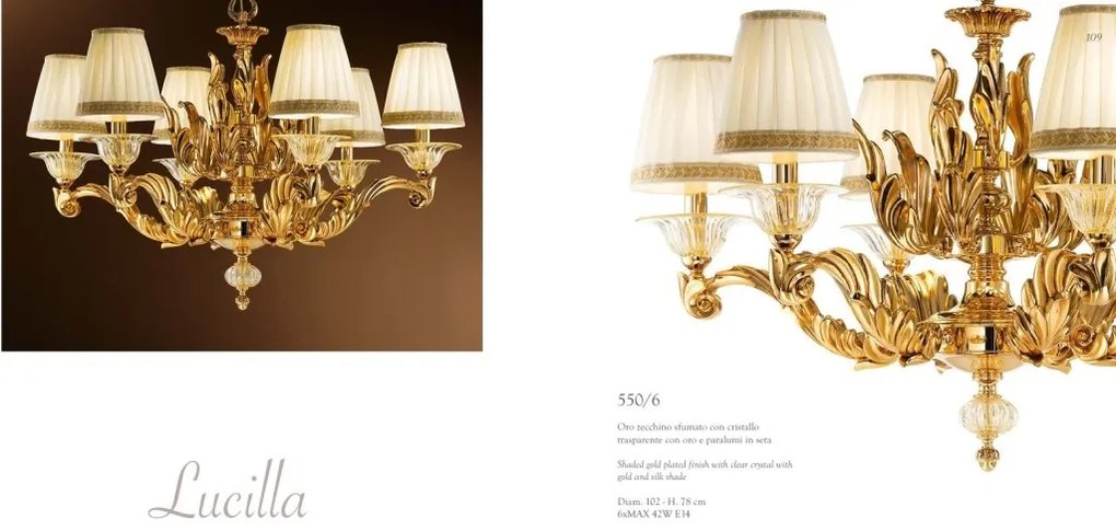 Candelabru 6 brate LUX realizat manual Lucilla
