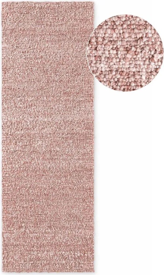 Covor tip traversă roz prăfuit țesut manual din material bouclé 80x200 cm Notting Hill Portobello – Ted Baker