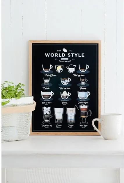 Poster Follygraph World Style Coffee Black, 50x70 cm