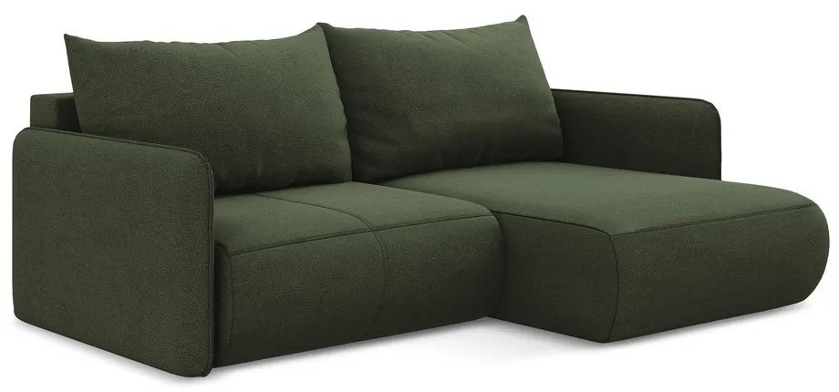 Colțar verde extensibil/cu spațiu de depozitare (cu colț pe partea dreaptă) Nanea – Makamii