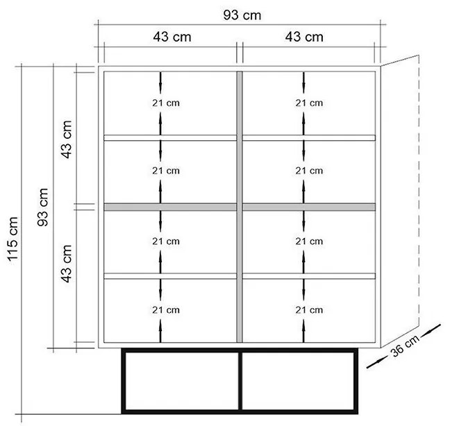 Dulap multifuncțional Quantum Natural 93x115x36 cm