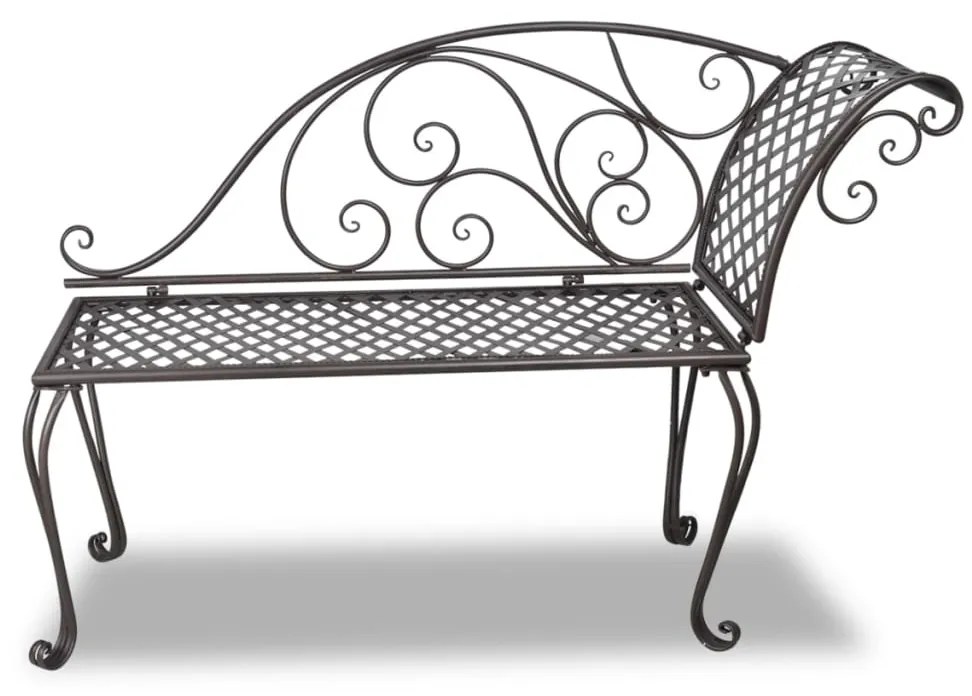 40717 vidaXL Bancă șezlong de grădină, maro învechit, 128 cm, oțel