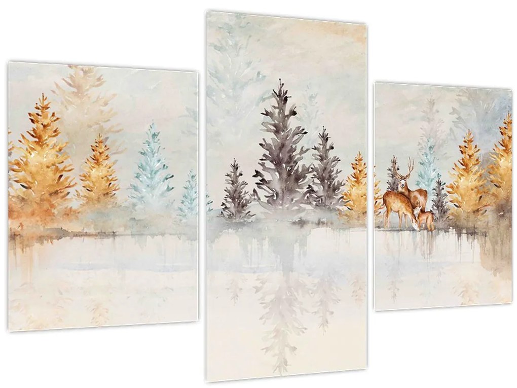 Tablou - Pădure în acuarelă (90x60 cm)