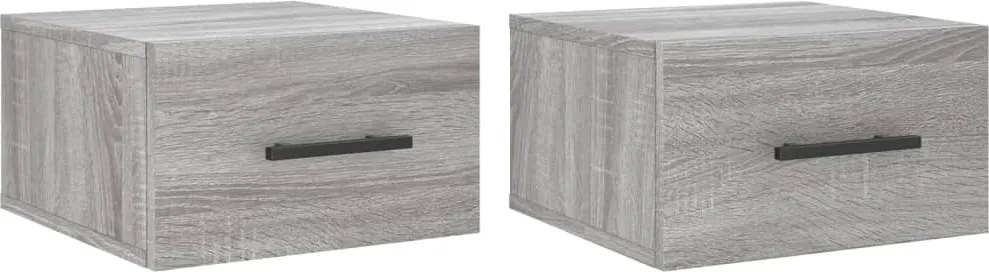 vidaXL Noptiere de perete, 2 buc., sonoma gri, 35x35x20 cm