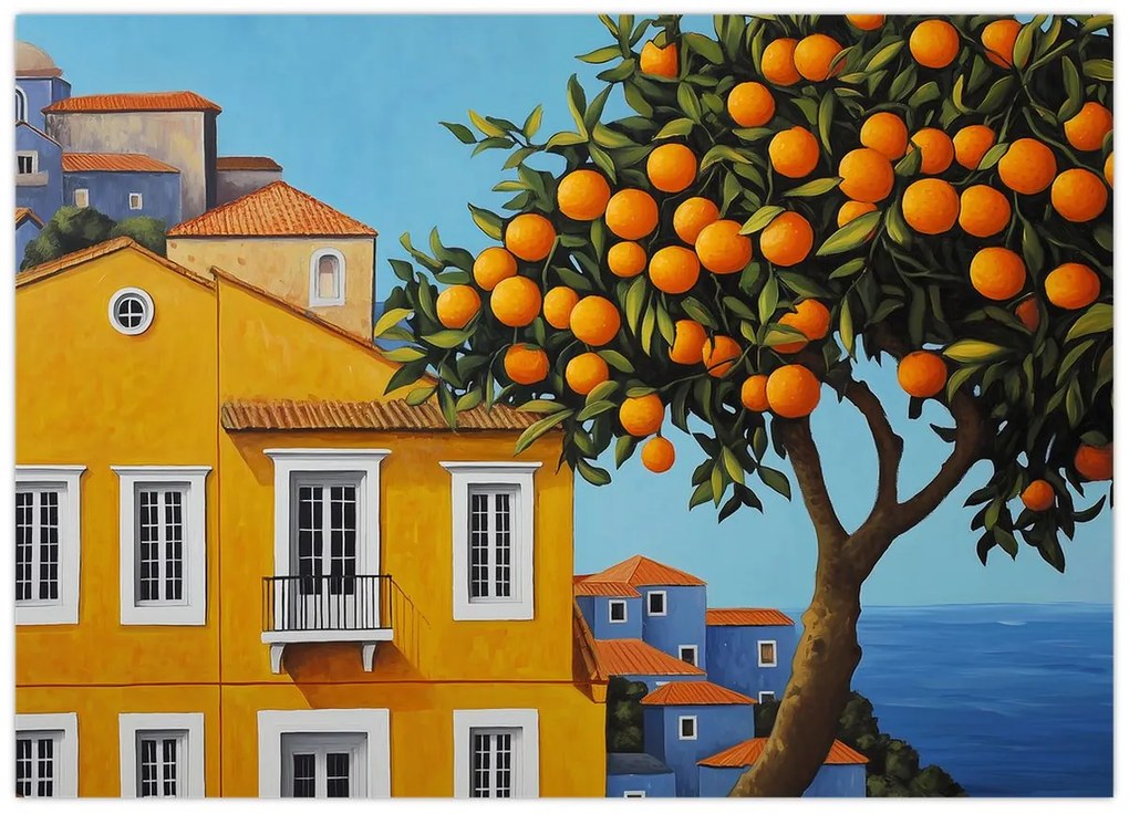 Tablou pe sticlă - Portocal (70x50 cm)
