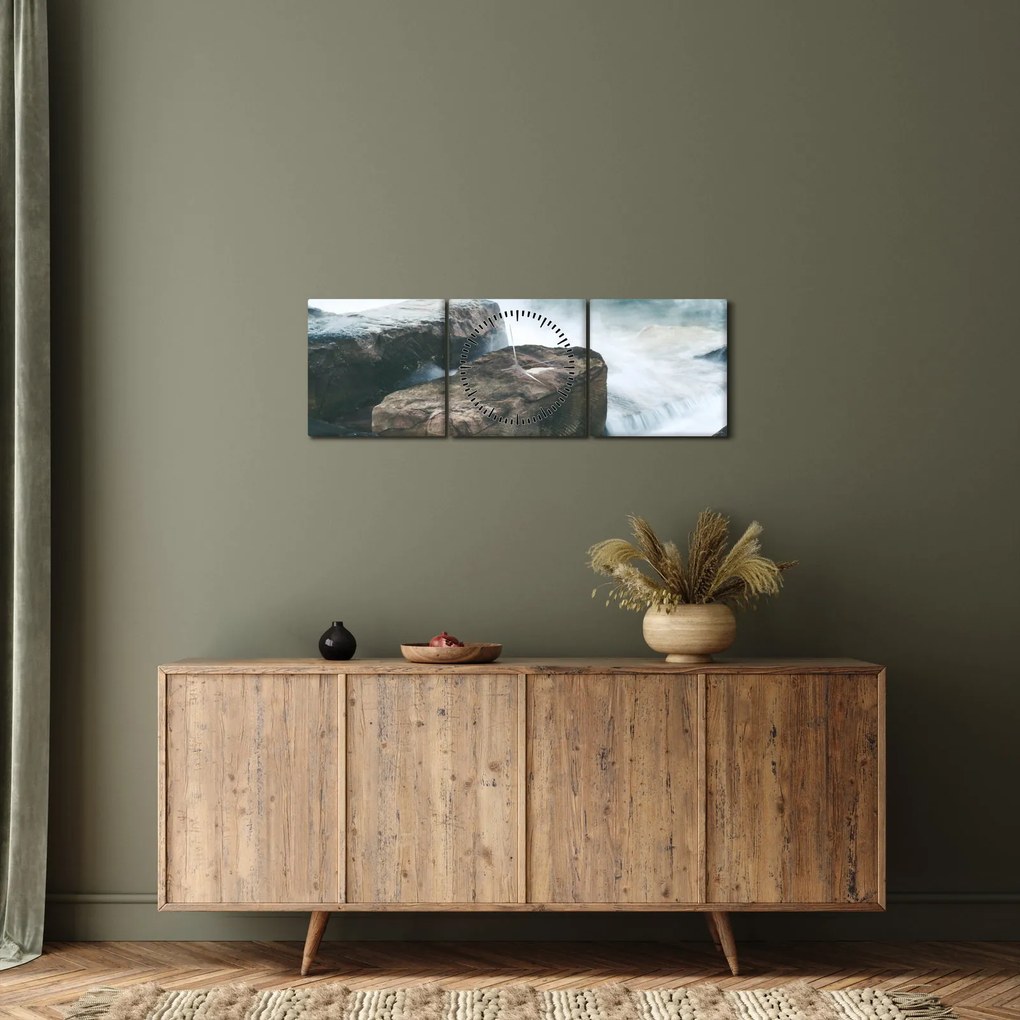 Tablou - puterea apei (cu ceas) (90x30 cm)
